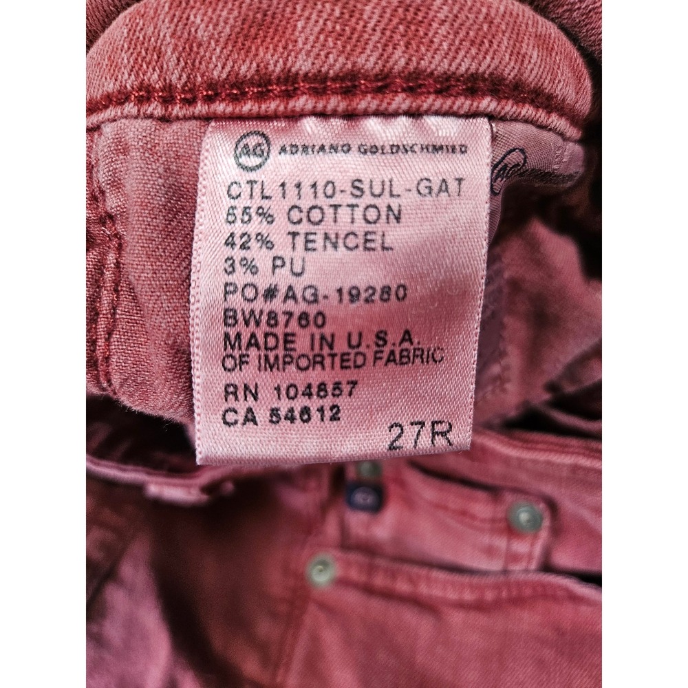 AG Adriano Goldschmied The Stilt Cigarette Leg Jeans 27R Terracotta Made in USA - Picture 6 of 16